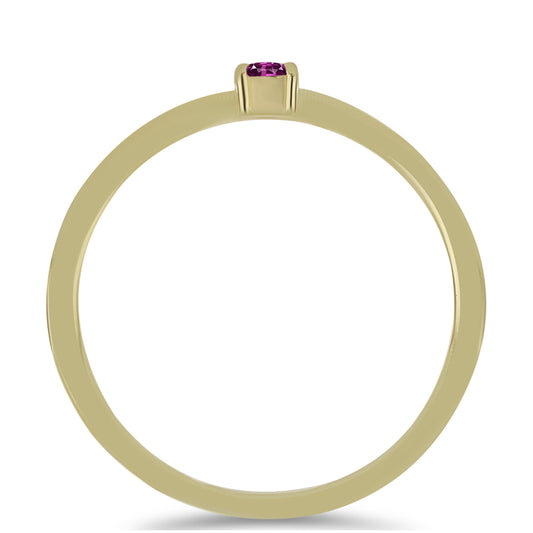 Anillo de Plata Bañada en Oro con Zafiro Púrpura