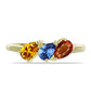 Anillo de Plata Bañada en Oro con Zafiro Arco Iris Rosebery