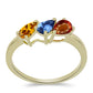 Anillo de Plata Bañada en Oro con Zafiro Arco Iris Rosebery