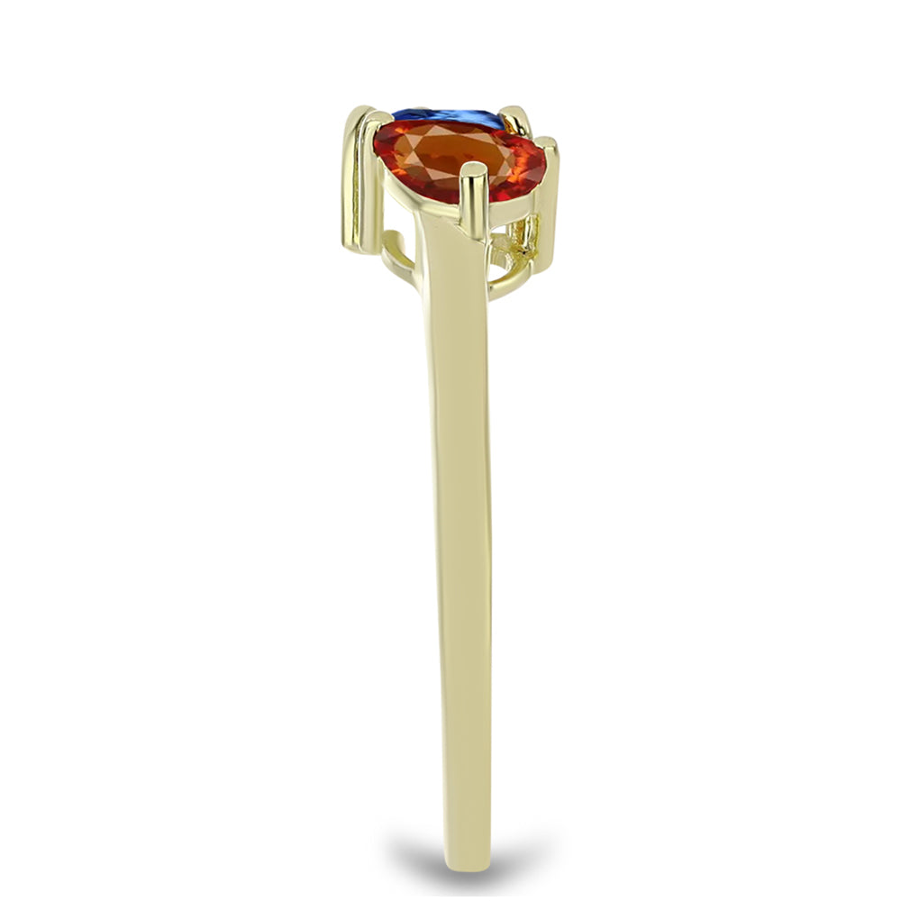 Anillo de Plata Bañada en Oro con Zafiro Arco Iris Rosebery 4 