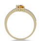 Anillo de Plata Bañada en Oro con Zafiro Arco Iris Rosebery y Topacio Blanco