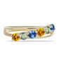 Anillo de Plata Bañada en Oro con Zafiro Arco Iris Rosebery