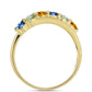 Anillo de Plata Bañada en Oro con Zafiro Arco Iris Rosebery