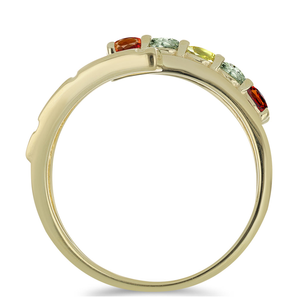 Anillo de Plata Bañada en Oro con Zafiro Arco Iris Rosebery 2 