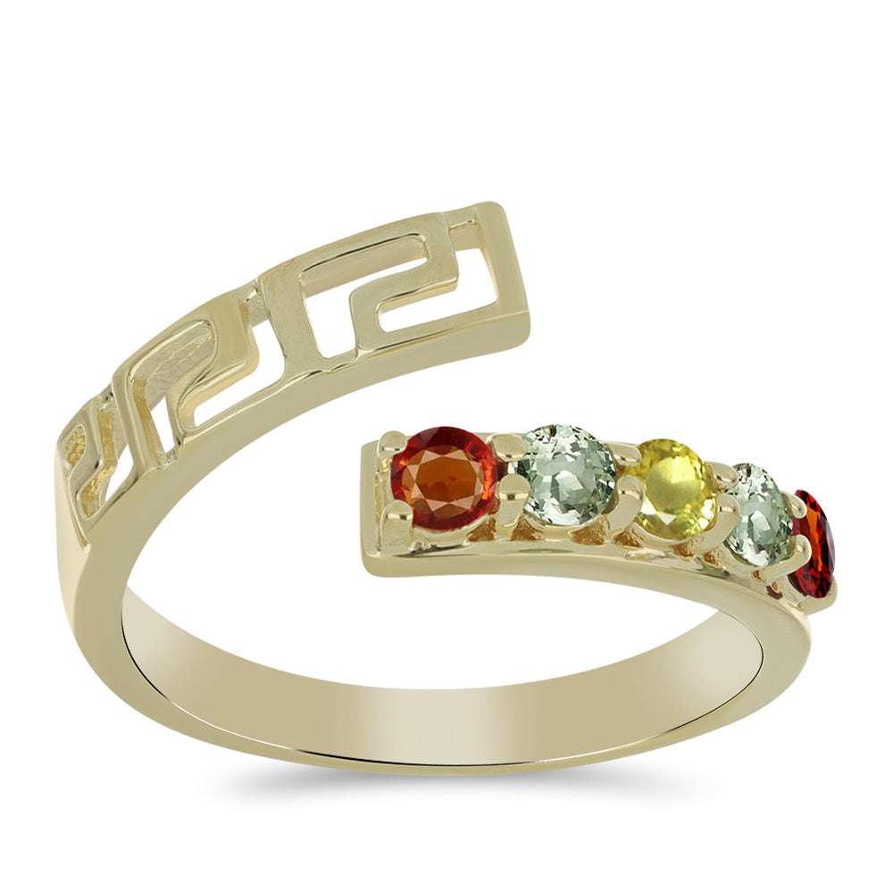 Anillo de Plata Bañada en Oro con Zafiro Arco Iris Rosebery 3 