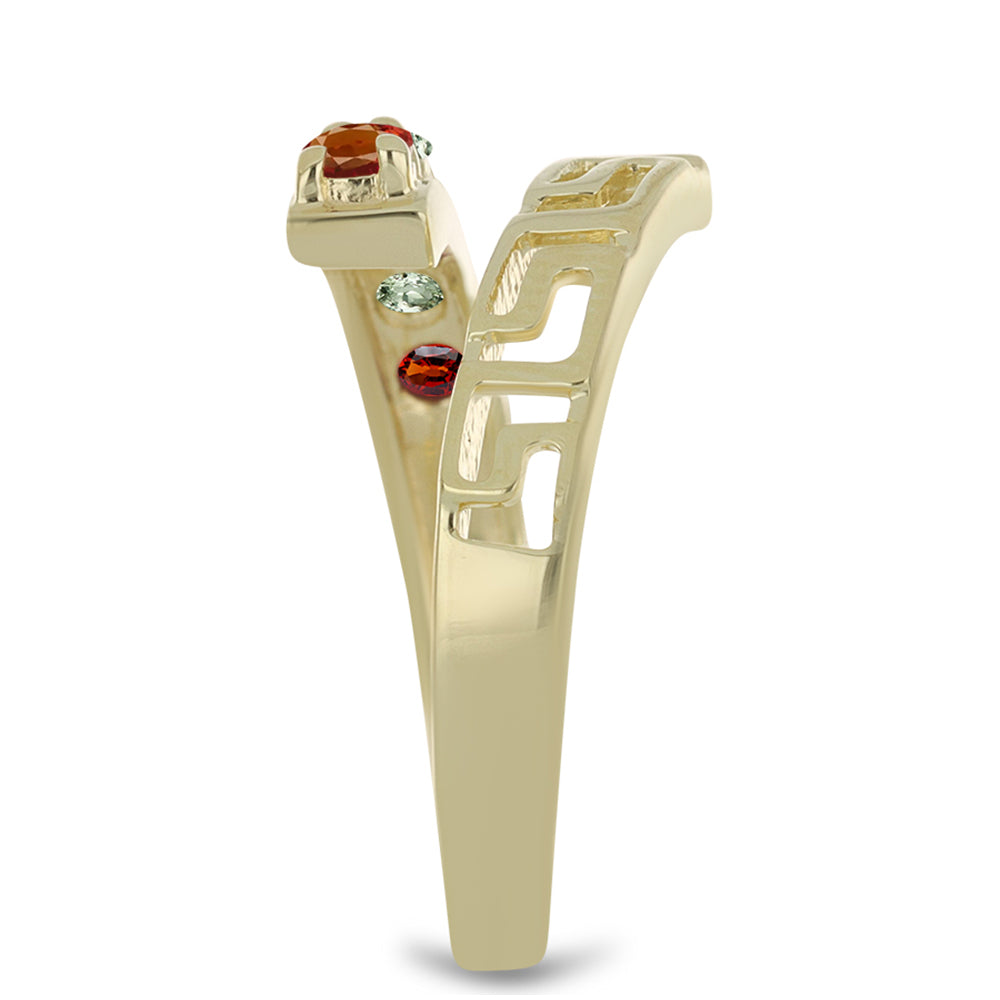 Anillo de Plata Bañada en Oro con Zafiro Arco Iris Rosebery 4 