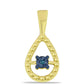 Colgante de Plata Bañada en Oro con Diamante Azul
