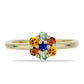 Anillo de Plata Bañada en Oro con Zafiro Arco Iris Rosebery