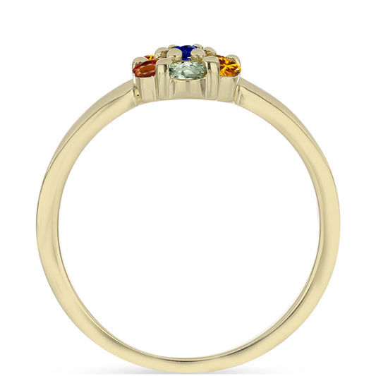 Anillo de Plata Bañada en Oro con Zafiro Arco Iris Rosebery
