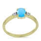 Anillo de Plata Bañada en Oro con Calcedonia Aqua y Topacio Blanco