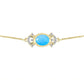 Pulsera de Plata Bañada en Oro con Calcedonia Aqua y Topacio Blanco
