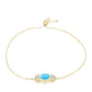 Pulsera de Plata Bañada en Oro con Calcedonia Aqua y Topacio Blanco