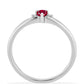 Anillo de Plata con Rubí de Madagascar y Diamante blanco