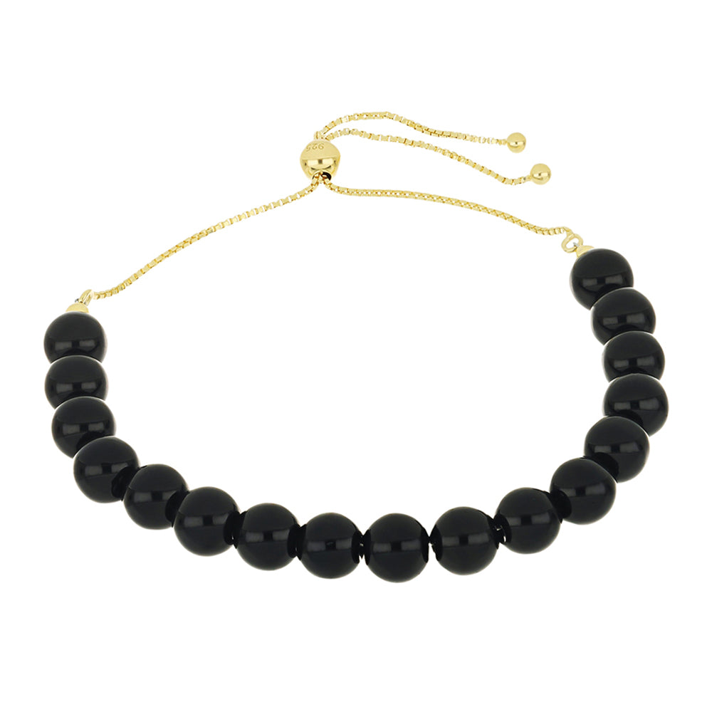 Pulsera de Plata Bañada en Oro con Ónix negro de Suwar 1 