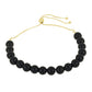 Pulsera de Plata Bañada en Oro con Ónix negro de Suwar