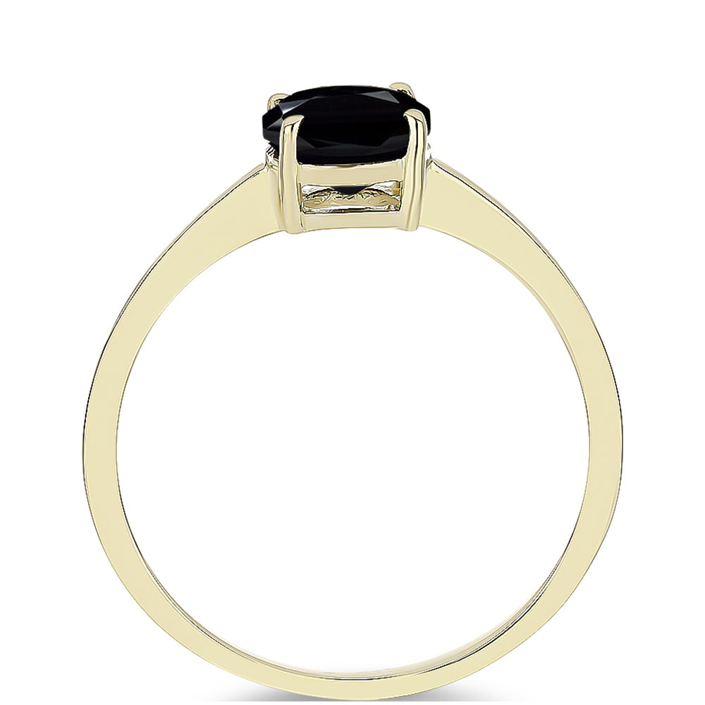 Anillo de Plata Bañada en Oro con Ónix negro de Suwar 2 