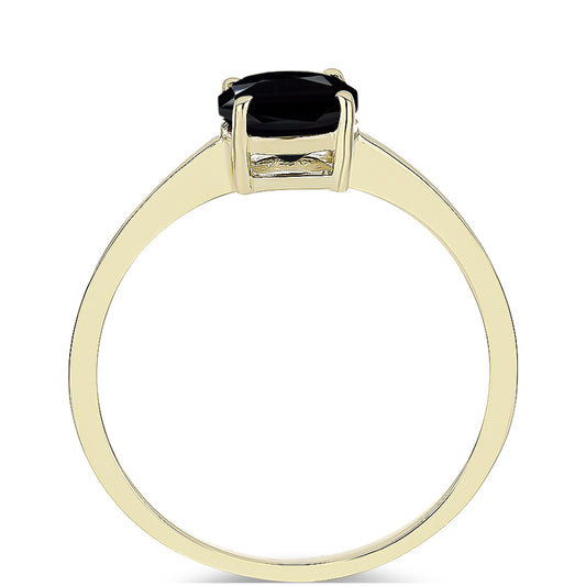 Anillo de Plata Bañada en Oro con Ónix negro de Suwar