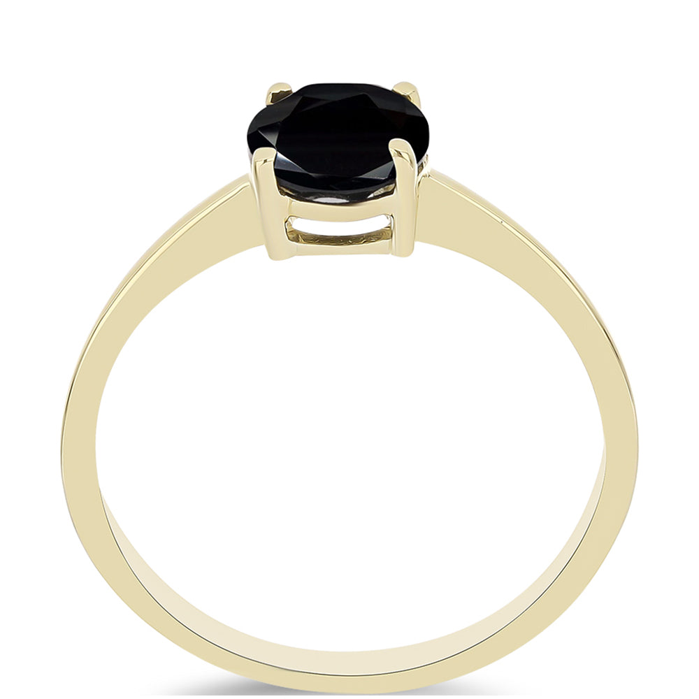 Anillo de Plata Bañada en Oro con Ónix negro de Suwar 3 