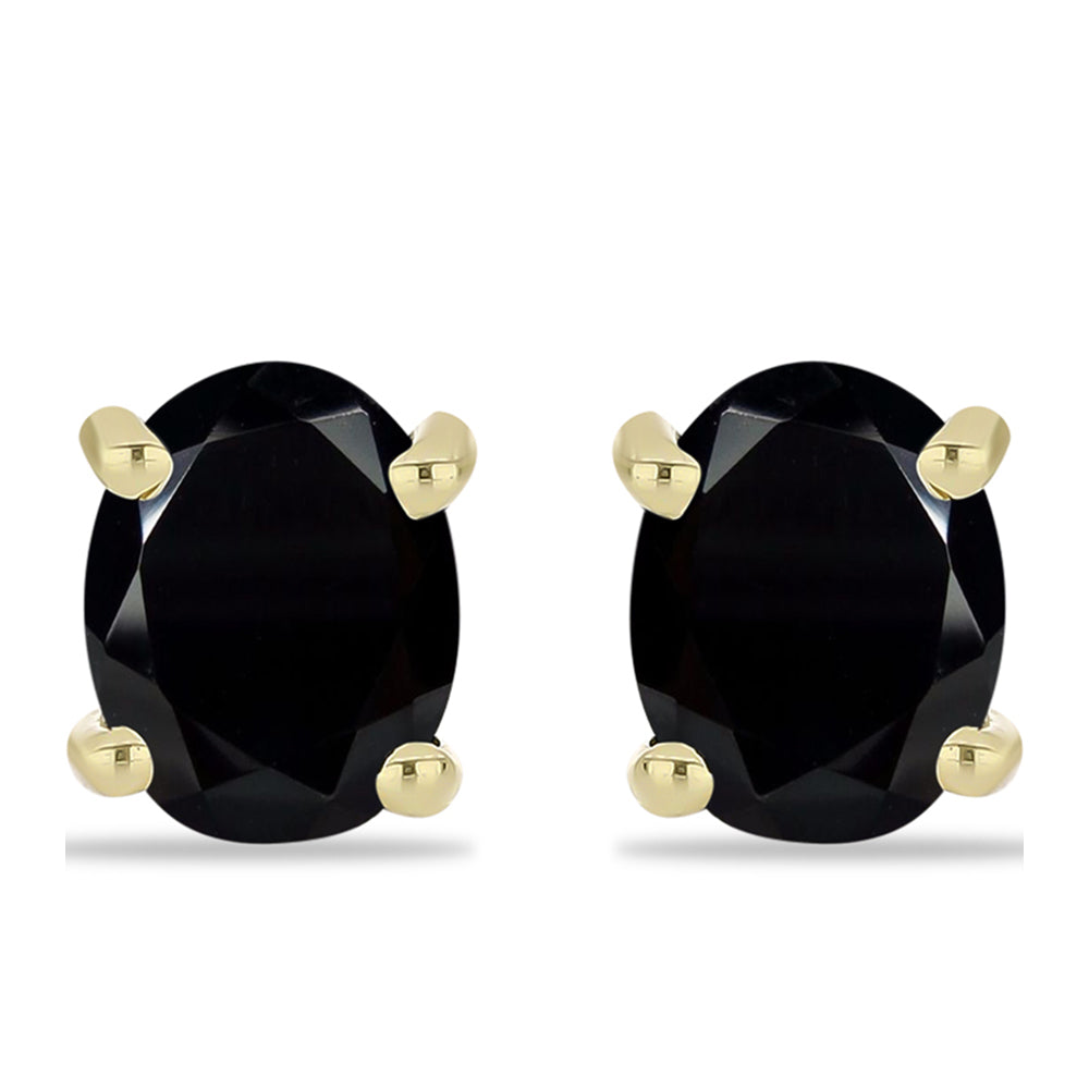 Pendientes de Plata Bañada en Oro con Ónix negro de Suwar 1 