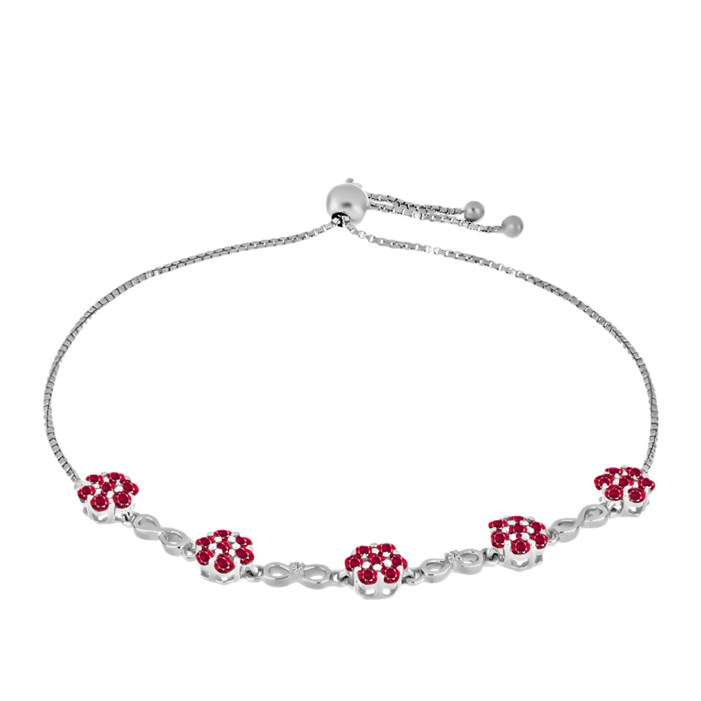 Pulsera de Plata con Rubí de Madagascar y Diamante blanco 1 