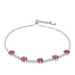 Pulsera de Plata con Rubí de Madagascar y Diamante blanco