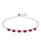 Pulsera de Plata con Rubí de Madagascar y Diamante blanco