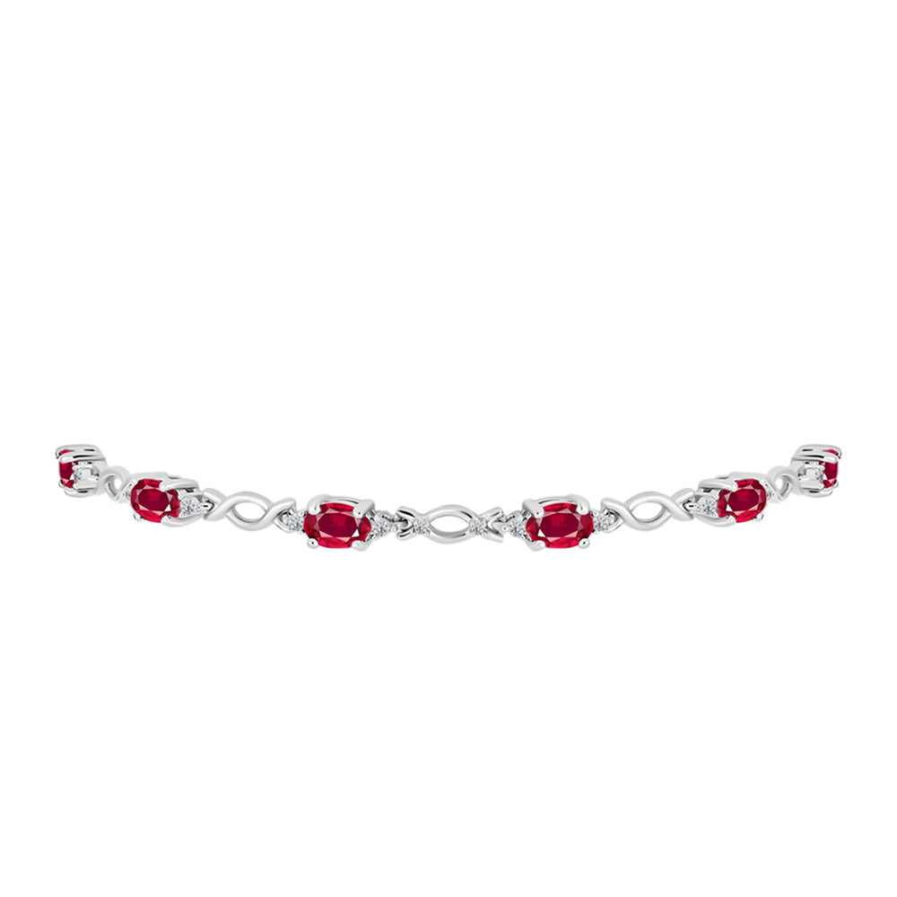 Pulsera de Plata con Rubí de Madagascar y Diamante blanco 2 