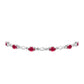 Pulsera de Plata con Rubí de Madagascar y Diamante blanco
