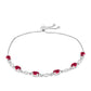Pulsera de Plata con Rubí de Madagascar y Diamante blanco