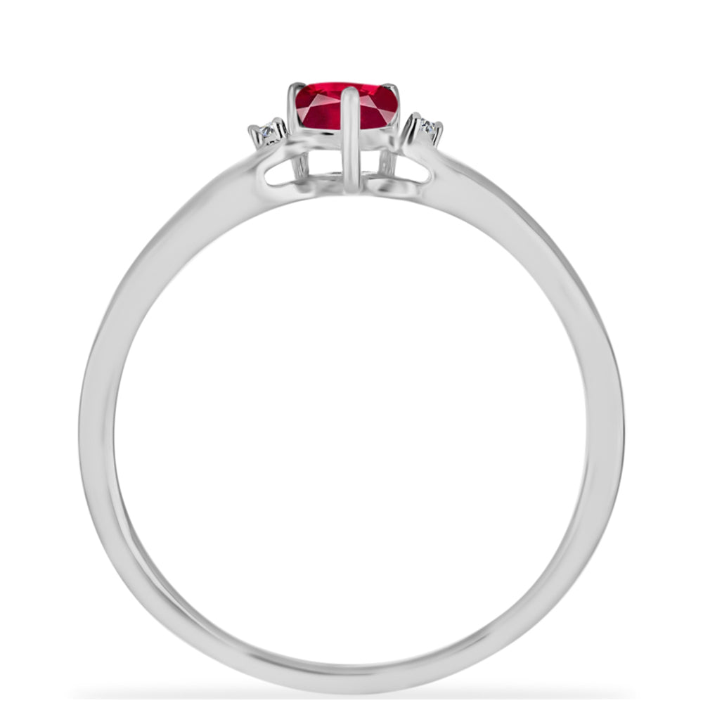 Anillo de Plata con Rubí de Madagascar y Diamante blanco 2 
