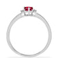 Anillo de Plata con Rubí de Madagascar y Diamante blanco