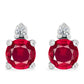 Pendientes de Plata con Rubí de Madagascar y Diamante blanco