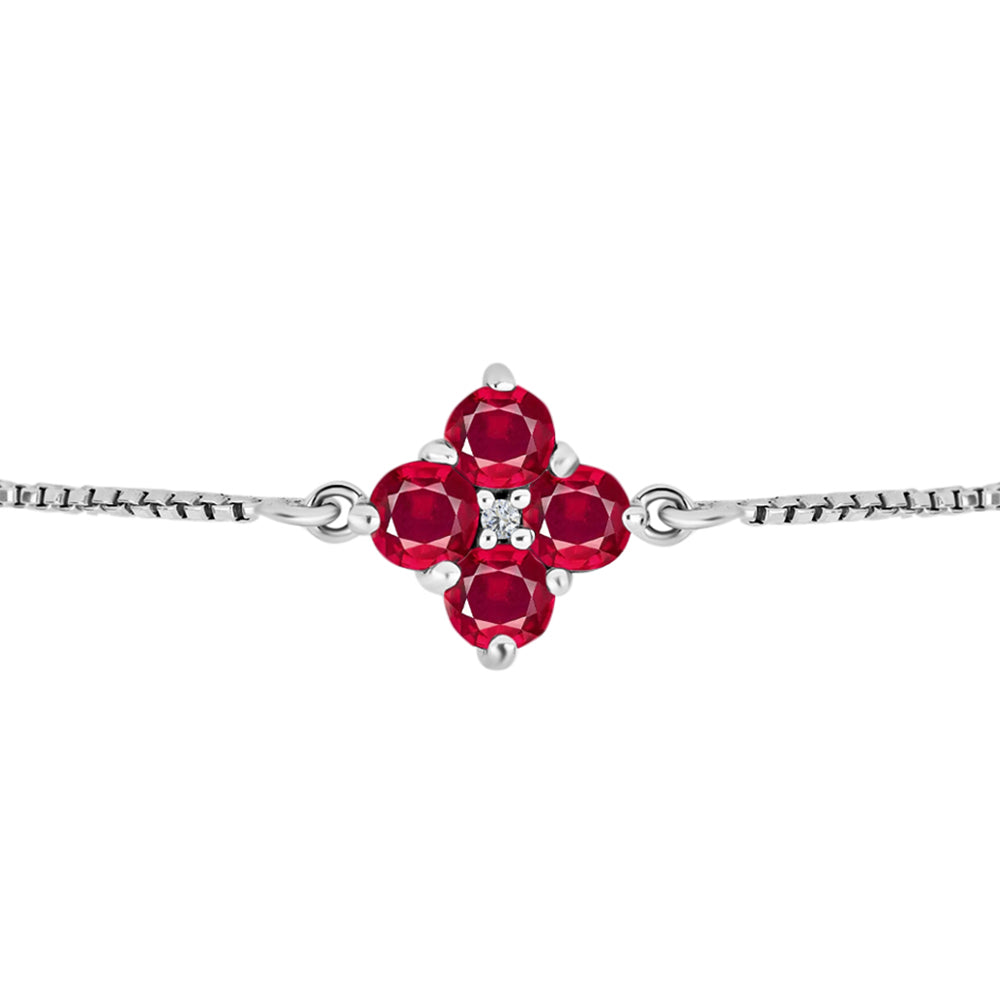 Pulsera de Plata con Rubí de Madagascar y Diamante blanco 2 