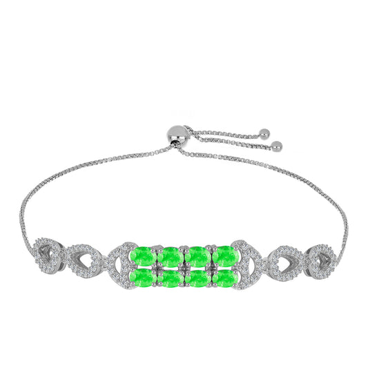 Pulsera de Plata con Ópalo Hialita y Topacio Blanco