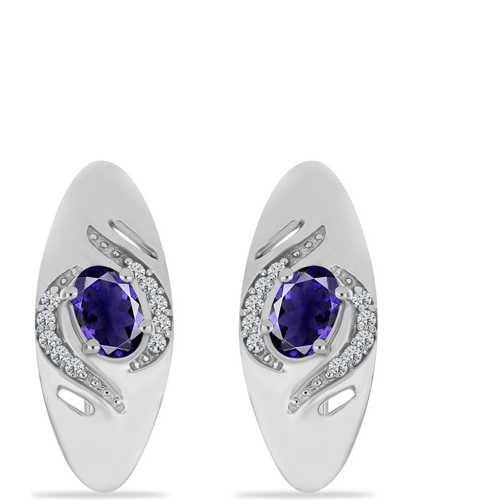 Pendientes de Plata con Lolita y Topacio Blanco 1 