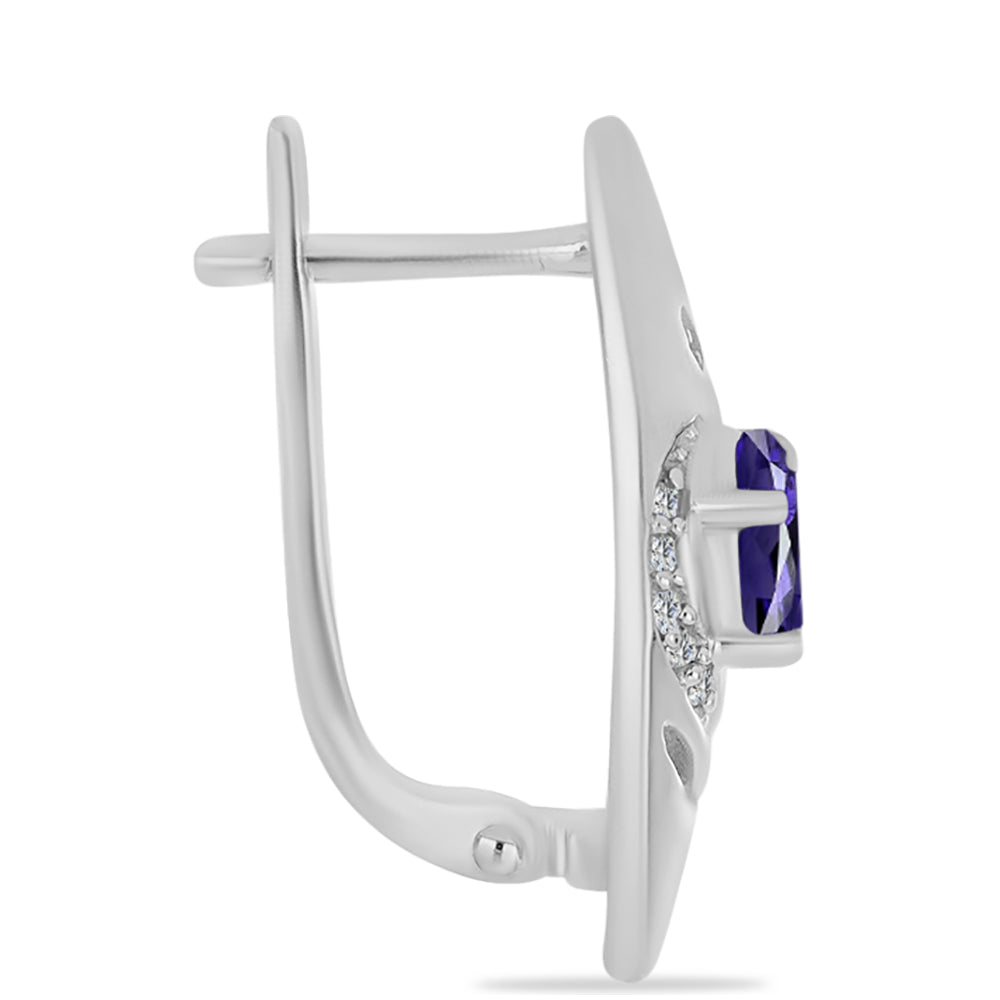 Pendientes de Plata con Lolita y Topacio Blanco 2 