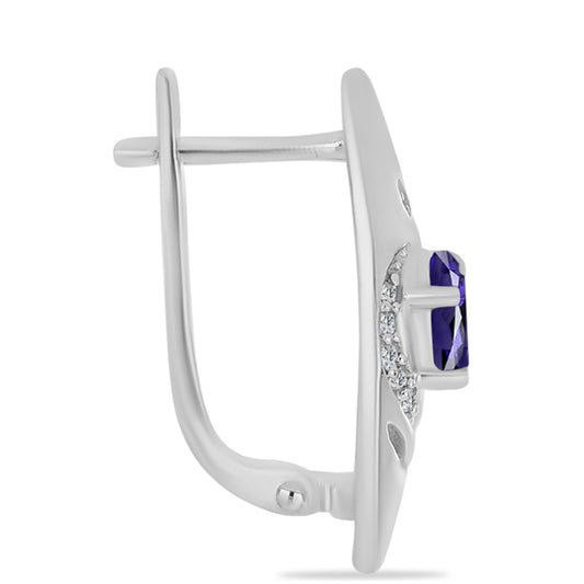 Pendientes de Plata con Lolita y Topacio Blanco