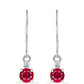 Pendientes de Plata con Rubí de Madagascar y Diamante blanco