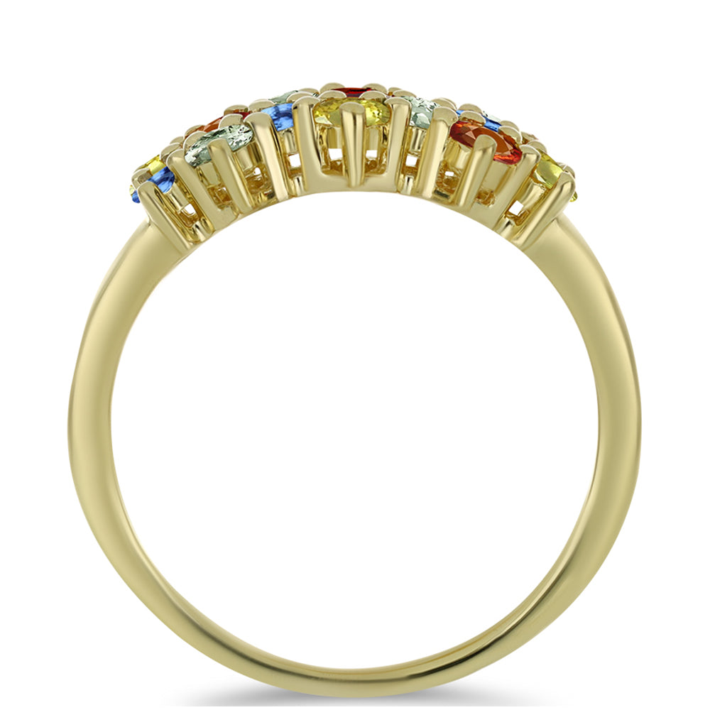 Anillo de Plata Bañada en Oro con Zafiro Arco Iris Rosebery