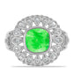 Anillo de Plata con Ópalo Hialita y Topacio Blanco