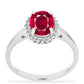 Anillo de Plata con Rubí de Madagascar y Diamante blanco