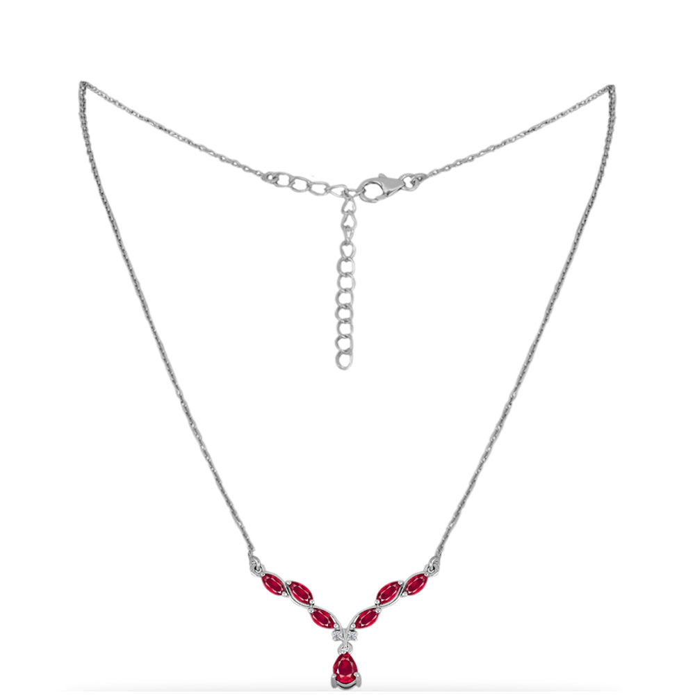 Collar de Plata con Rubí de Madagascar y Diamante blanco 1 