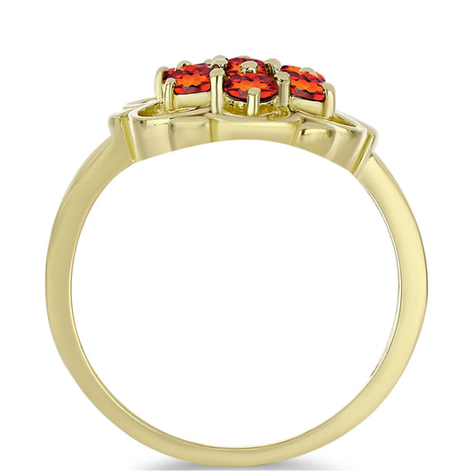 Anillo de Plata Bañada en Oro con Citrino de Madeira
