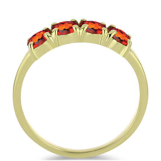 Anillo de Plata Bañada en Oro con Citrino de Madeira