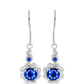 Pendientes de Plata con Zafiro Azul Australiano y Topacio Blanco