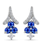 Pendientes de Plata con Zafiro Azul Australiano y Topacio Blanco