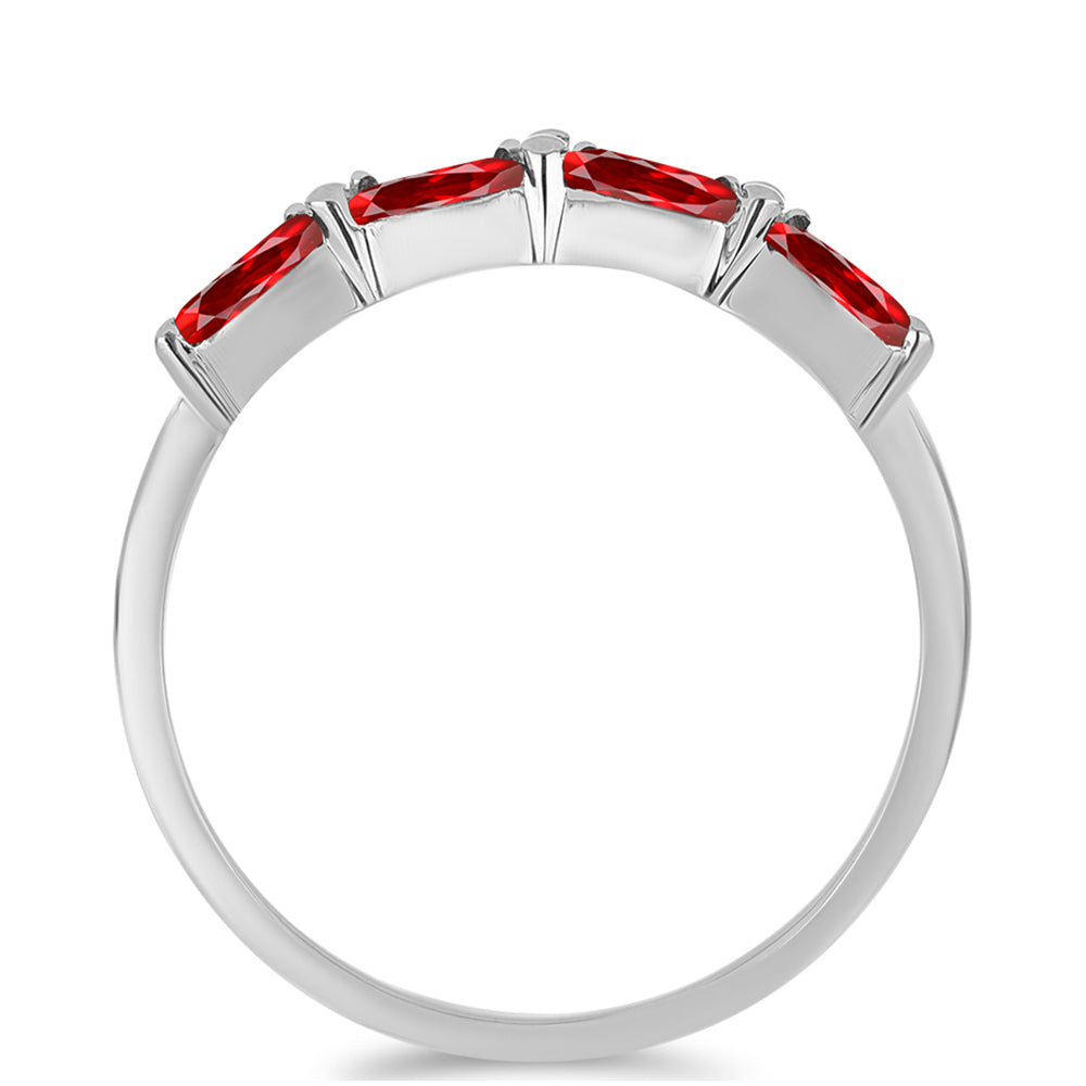 Anillo de Plata con Ágata Roja y Topacio Blanco 3 