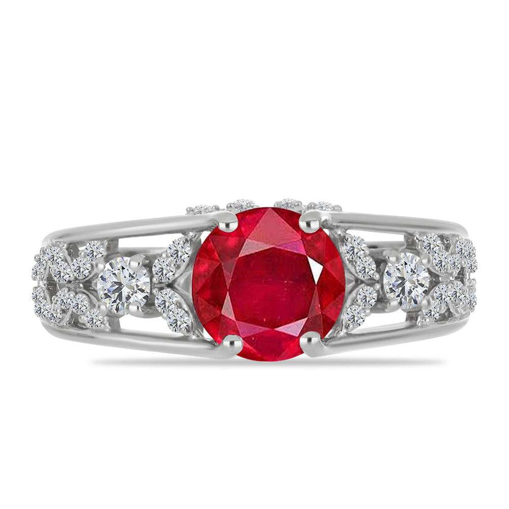 Anillo de Plata con Ágata Roja y Topacio Blanco 1 