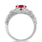Anillo de Plata con Ágata Roja y Topacio Blanco