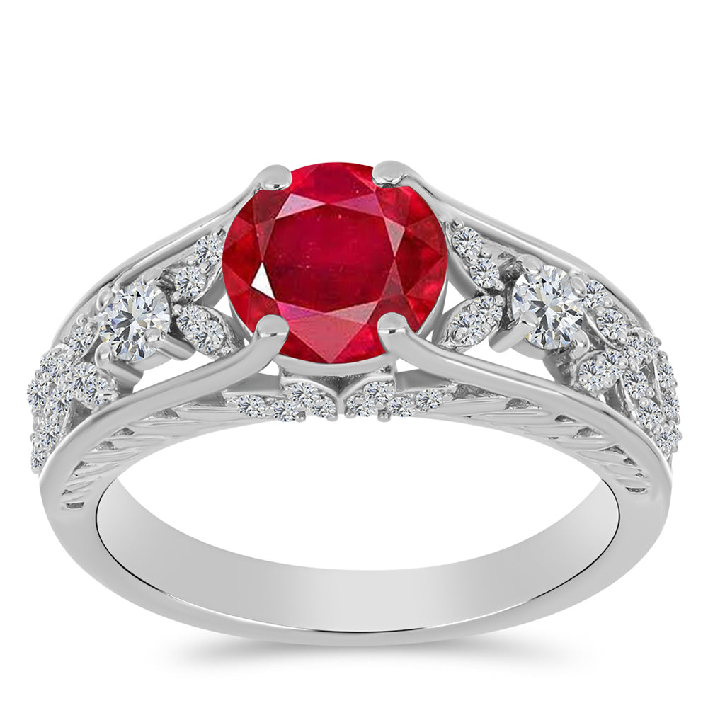 Anillo de Plata con Ágata Roja y Topacio Blanco 3 